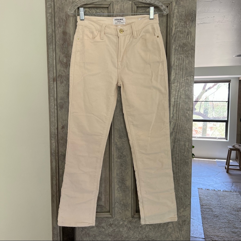 Frame Denim - Le High Straight (Off White Corduroy)